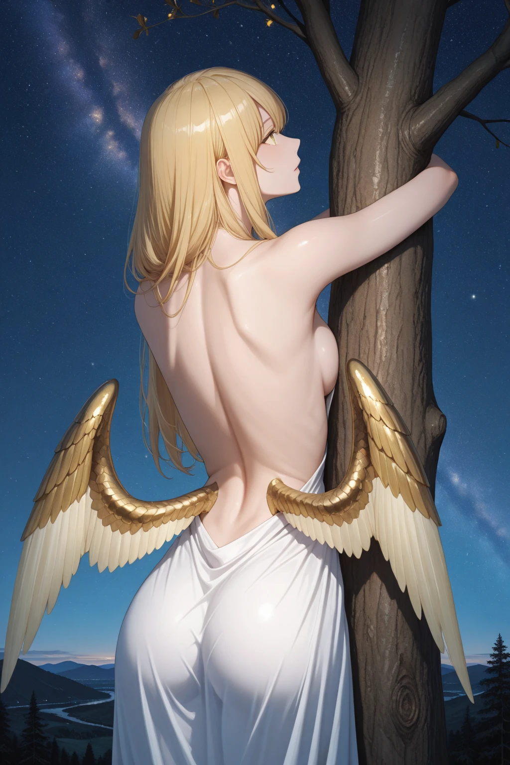 heaven　Dazzling Light　god々Shii　Intense light　sun　(back view naked) 女god　Transparent appearance