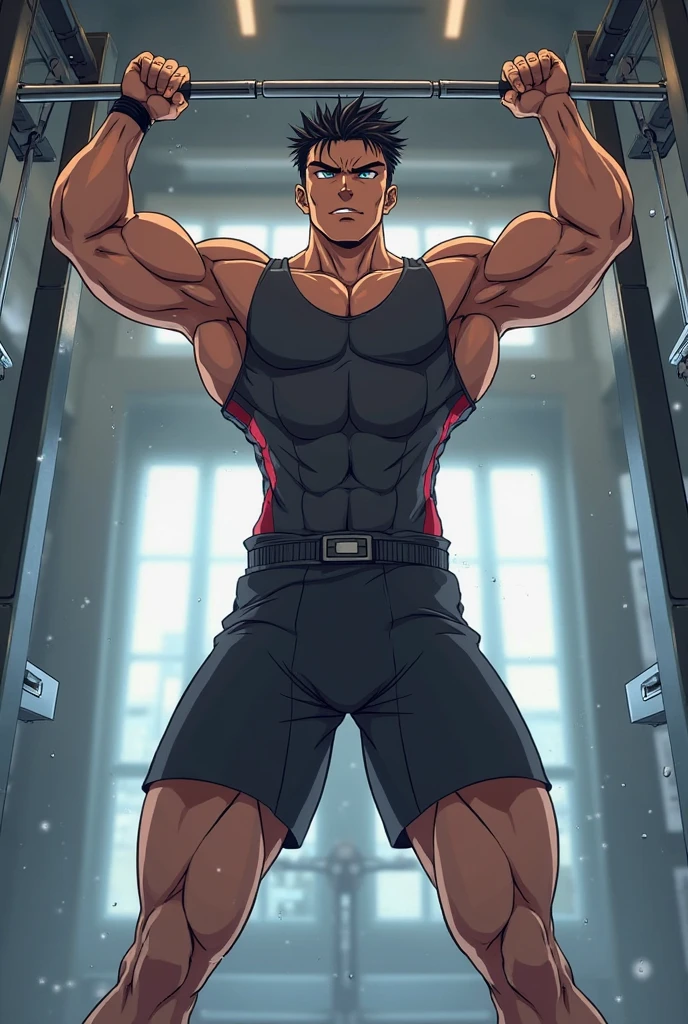 big muscle guys in a locker room 