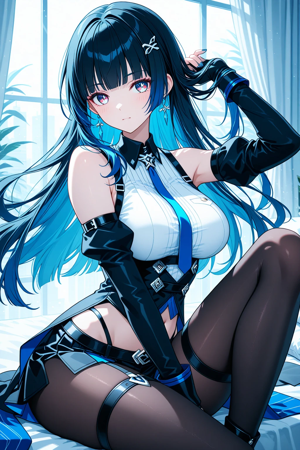 cowboy shot, smile, <lora:Takarada_Rikka-DEF:0.8> rikka, <lora:zs_CoronetArmor:1> p4coronetarmor,, absurdres, ultra detailed, masterpiece, best quality, aesthetic, detailed,