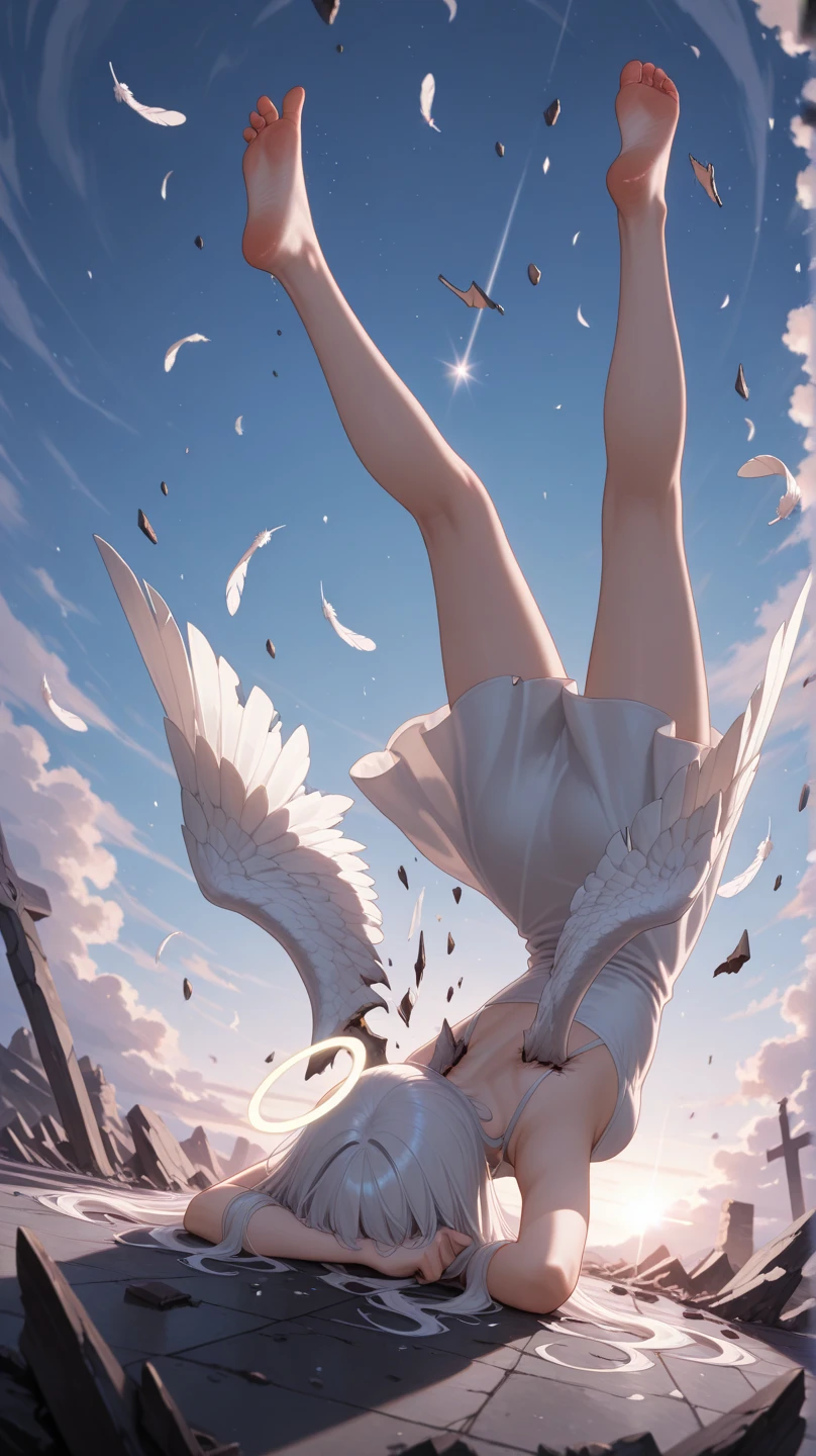 A person has white wings