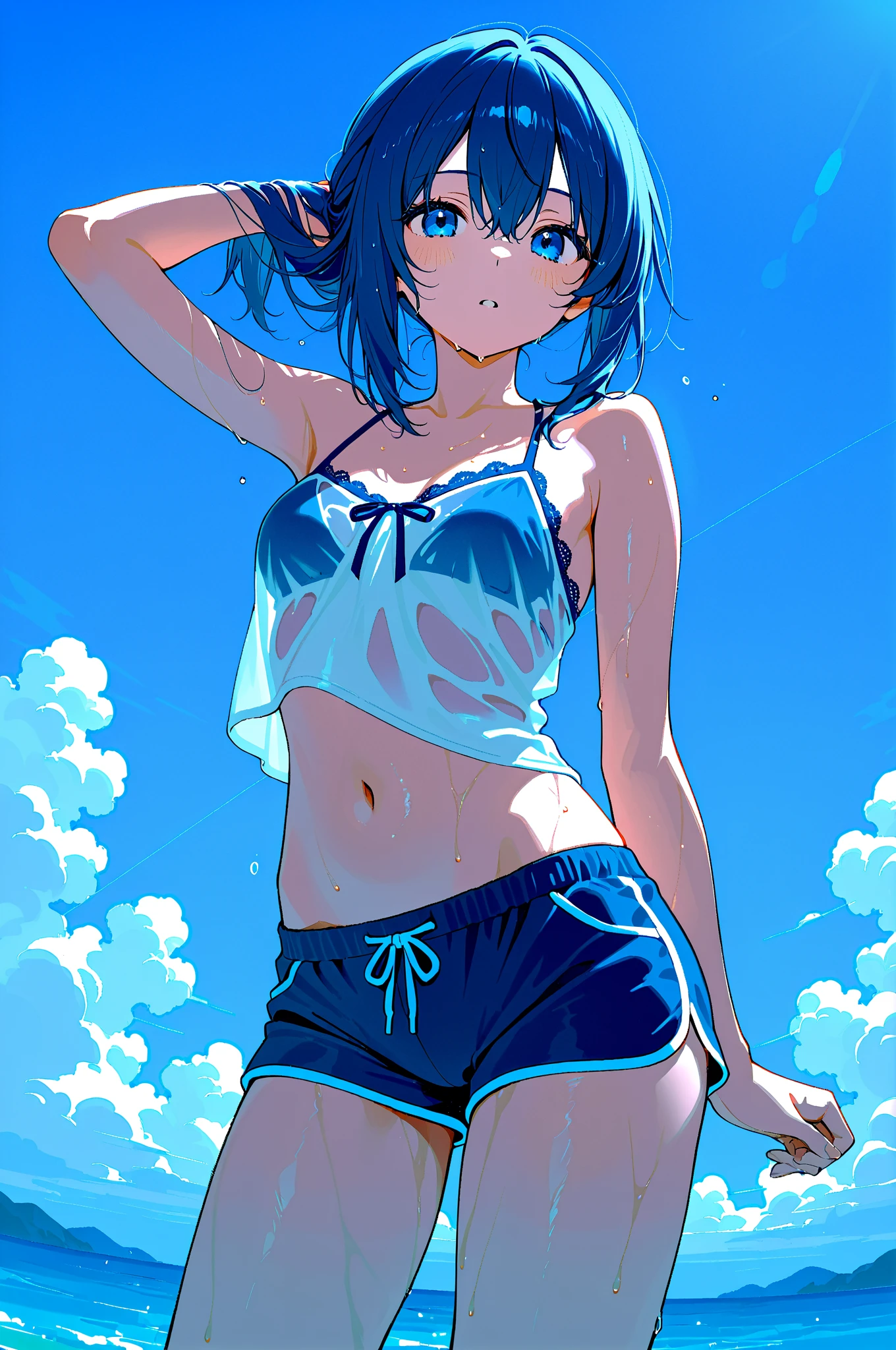 sfw, (rain wear),(((((Wind))))), ((((強Wind, 向かいWind, 強いWind)))), Top view, (((With the microphone))), (((Television shooting))), (((((rain, Town))))), (((, rain wear, Food, Foodを掴んで, Light blue bikini bra, ))), Angle from the front , cute, Sweat, (masterpiece, Highest quality, 8K ultra-high resolution:1.4), Pokemon Riko, (City, 台Wind, 非常に強いWind: 1.4), Written boundary depth, Focus of the film, From a dramatic angle, Emotional composition, Emotional engine full throttle BREAK Young and cute, Slender body, Flat Chest, ((Embarrassed face)), Highly detailed glossy skin,Sweat, Shorts, Wet and shiny thighs, 完璧なPokemon Rikoトップブレイク
, Wind, detailed in the Wind, petals dancing in the Wind
BREAK
ultra detailed crystal eyes, Eyes like shining jewels
