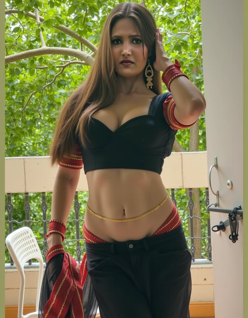 Day scene , close up picture of a 20 year old latina wearing saree , black saree, standing with a crowd , side hip , hot sexy realistic hip , hot hip , perfect hip details , perfect realistic face details , ultra high res.photorealistic:1.4,UHD,(cinematic:1.3), intricate details, (ArtStation:1.2),best quality, 8k