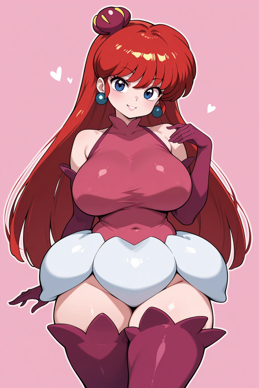 Expressiveh, egirlthot, chibiIcon, , score_9, score_8_up, score_8, (top quality,8k wallpaper),(masterpiece,best quality:1.2), ((source_anime, anime)), 1girl, , , ((pink hair, long hair, )), young , sister , , scientist , ,, white skin, makeup, , saggy breasts, amused eyes, amused smile, , , wide eyes, jealous, jealousy, very jealous, yandere, caring, science , phd , , , black eyebrows, , , , egirlthot, , obsessive, , black mascara, black eyeliner, green eyes, , , Goth girl, egirlthot, , , big sister, , large eyes, beauty mark, , giggling, laughing, leaning , , , long fingernails,s1z3d1ff_t4lk, taller girl, standing, legs straight, bent forwards, arched back, hands on knees, , [[from below]:0.5], pov, eye contact, chibi, icon, cartoon, big head, wide hips, wide torso, plump, big eyes, athletic, muscular, , saggy breasts, bursting breasts, cute portrait, close up, avatar, icon, 