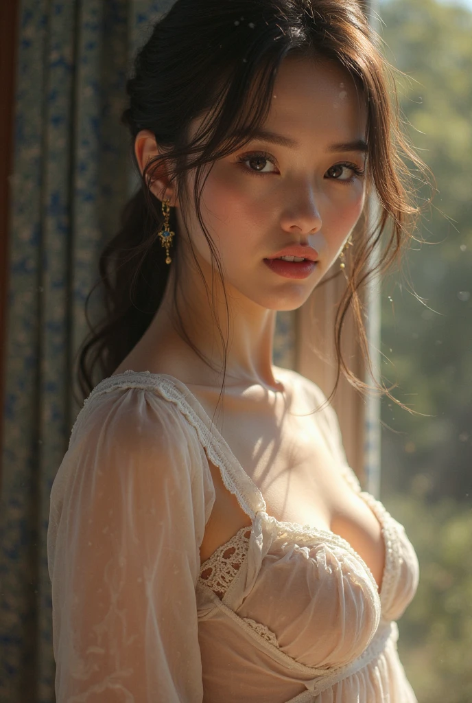 Woman in lace shawl 