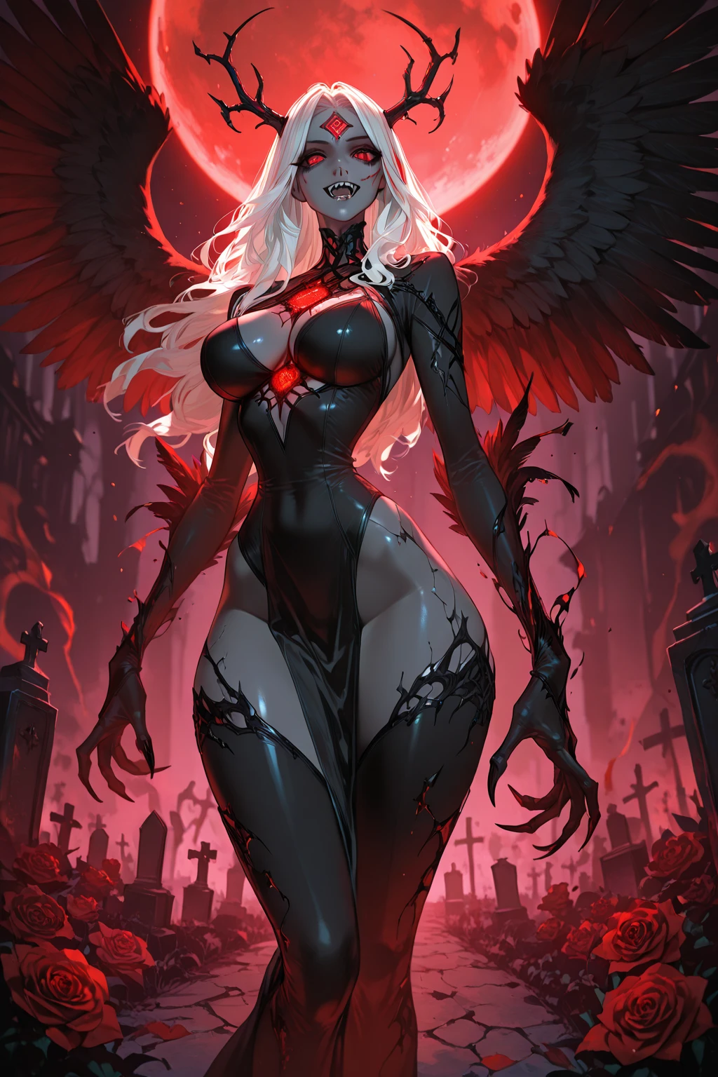 (masterpiece:1.4), (intricate:1.2), (detailed:1.2), (vibrant colors:1.2), BREAK,
(dark fantasy:1.0), (eerie:1.0), (tragic:1.1), (dark red theme:1.2), (glowing:1.0), BREAK,
(full body:1.0), (angel:1.0), (kneeling:1.0), (praying:1.0), (white hair:1.0), (white feather wings:1.0), (feather headdress:1.0), (closed eyes:1.0), (covered in blood:1.2), (dripping blood:1.2), (halo:1.0), BREAK,
(blood stained snow:1.1), (blizzard:1.0), (raging storm:1.0),