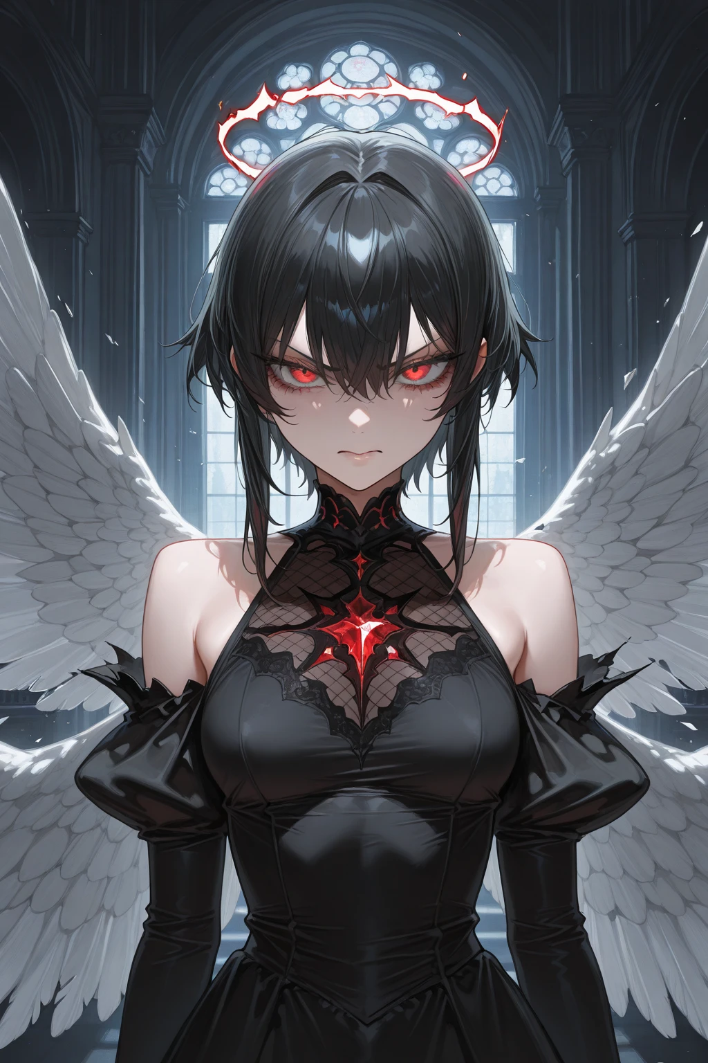 ((Very nice humanoid character young girl)), ((with red eyes of horror)), She is creepy, She is super beautiful, ((Impact meaning - very angry_sexy)), holding a kitchen knife, She is thin, evokes fear, horror, dark, unusually subtle, subtle. Blue fog, evil eye, Glowing eyes, (She is wearing a black ballet dress, short torn.), Located in a park, autumn weather, Cold, Night time, She is in the air, floating, covered in blood, floating, above the ground, 1600s years
02_ Environment in the style of oil painting Art Nouveau, Italian Renaissance masters. A gloomy picture of a battle between an angel warrior and demonic creatures. Luscious oil painting with broad strokes, high detail, pure white skin in the center of the composition. Painting by Bosch, stories by Dante Aligheri, “Divine Hell-Paradise”, chronicles of vampires by Brian Lumley.
02_ High image quality, 4K | Ultra HD | Full HD, cinematic rendering, 3D visualization - a masterpiece, TOP computer graphics ART. Unreal 8K engine, motion capture, dark lighting, strong shading, warm shadows - cool backlight, high detail. (vivid, photorealistic, dramatic, dark, sharp focus, 8K). High detail textures, materials, stone, metal. (shades of gray, red, black, elements, metallic shine, red fire) Film grain, dust and particles in the air.