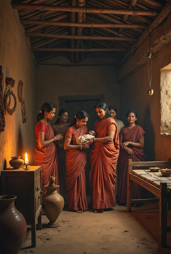 Naked Indian women doing house
