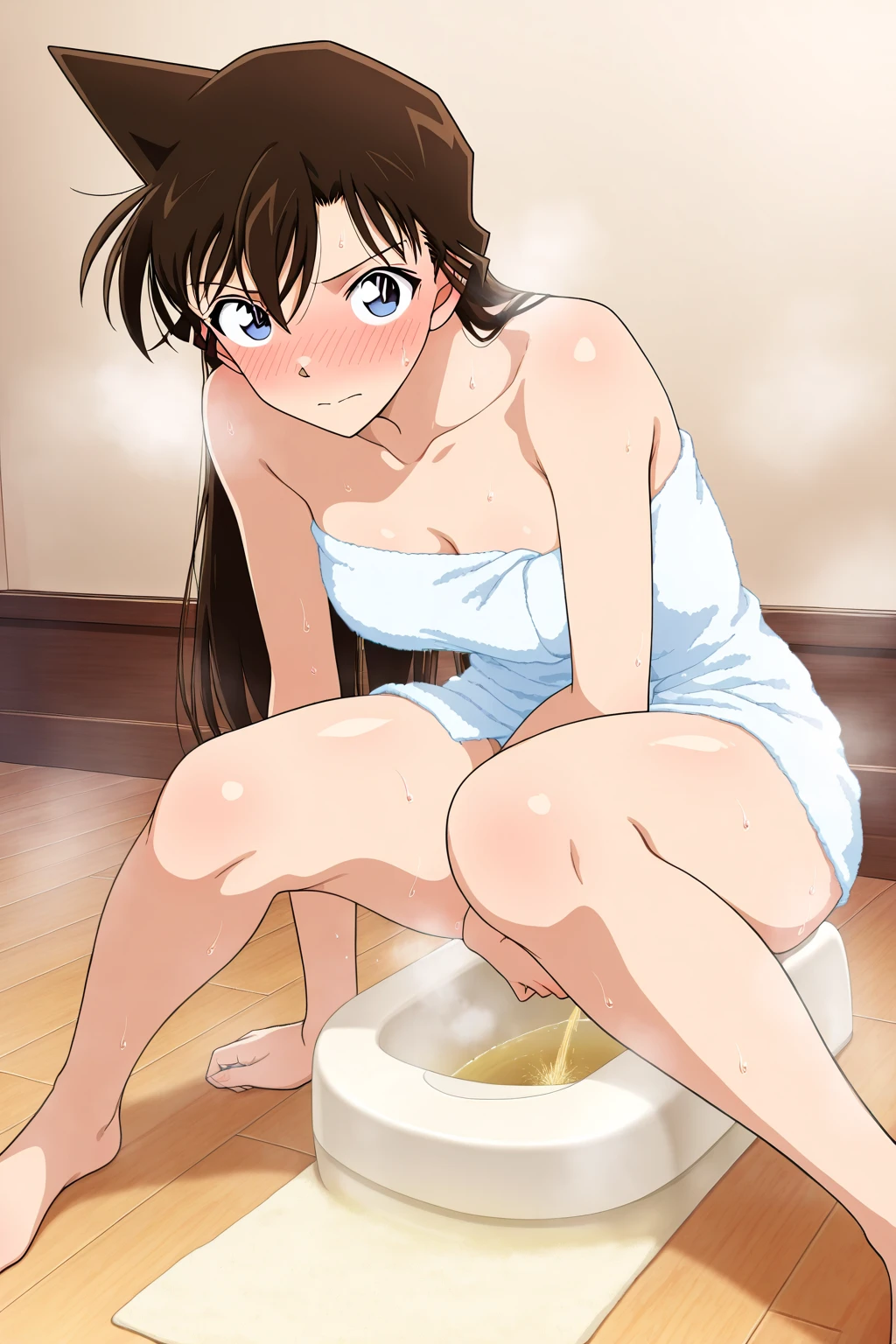 ((((nsfw:1.3)))),((((character:asakura minami:1.4)))),((masterpiece)),((highest quality)),Uncensored,Super detailed,(thin entire outline),enlightenment,explicit,1girl,solo,black hair,medium hair,black eyes,small nose,perfect body,beautiful body,beautiful character design,perfect eyes,perfect face,((happy,smile:1.2)),(having fun:1.2),small open mouth,perspiration,wallpaper,ultra high resolution,8k,photo shoot,(beautiful large breast:1.2),beautiful legs,perfect feet,beautiful skin,fair skin,smooth skin,official style,official art,make a screen cap,male have penis,hetero,intercourse with a man,outdoor,((home garden)),summer,sunshine,bright lighting,(naked),(((on delivery chair))),close up crotch area,peace sign,((((wide spread vagina,vaginal prolapse:1.3)))),(((masturbation:1.2))),