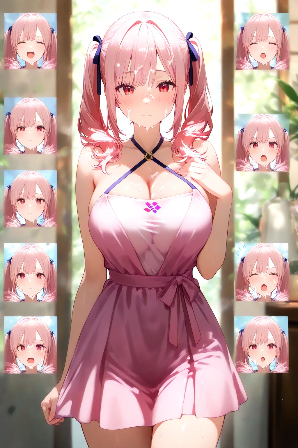 {{{{{16k}}}}}, {{{{{She is forcibly transformed into a love doll that can be freely fucked, regardless of her own will, fitted with a collar and converted into a Cute saint silicone love doll, and when a large amount of silicone agent is poured into her, her breasts become even larger and deeper with cleavage, her cute feminine expression is changed, her eyes and skin are changed to fake silicone ones, she begins to release sweet pheromones, Her proudly shiny hair is replaced by a wig, and her body, face, and poses are converted into a silicone love doll idealized by her master, She is a silicone love doll without a will, so her expression doesn't change even though her tits are touched, When she is injected with a large amount of cuteness silicone and her face is remade into a super cute face, she becomes a beautiful girl holy water incontinent like a fountain from her pussy, further losing her willpower and expressionless}}}}},{{{{{Ultra High-resolution realistic movie of neat virgin silicone love doll as pretty as a actress in luxury bedroom}}}}},{{Extremely detailed}},{{{{{integrated her head pure small, thick lips, Enchanting thick gross idol's Lips}}}}},{{{{{bang hair}}}}},{{{{{She get more attractive and smoother her body, Her white tits are so fluffy, and are depicted in great detail, her bodyline and tits and hips are getting cuter and cuter with a sparkling aura of cuteness}}}}}
