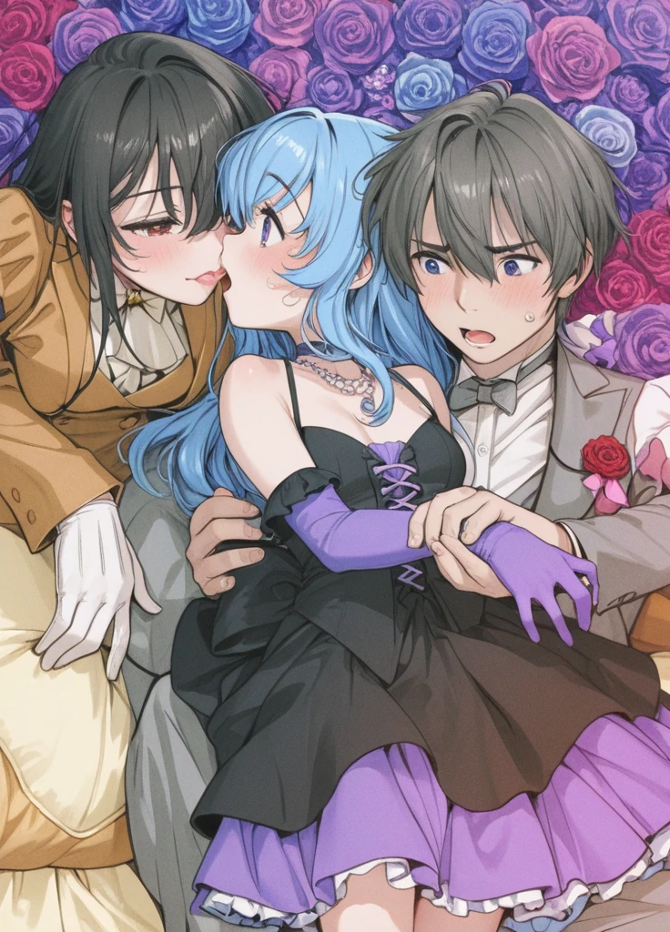 Colorful art of Dottore and a fox woman, high quality fanart,couple pose