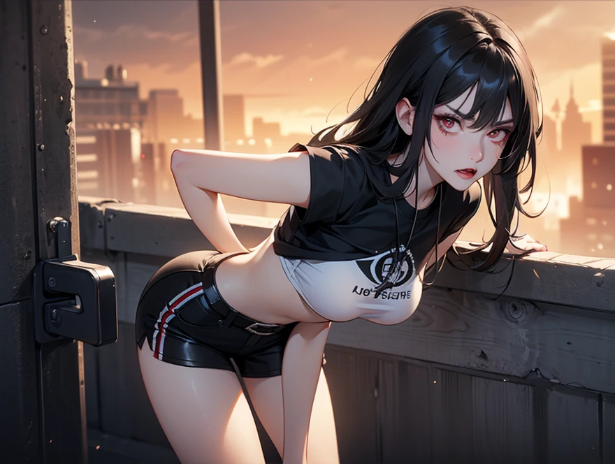 ((Highest quality)), ((masterpiece)), (detailed:1.4), (((Translucent with mechanical parts and transparent skin++Rainbow aurora material++、++Grey carbon material++The beauty of cyberpunk))), ((Wide open chest)), Hip and thigh skin, Ticker (High Dynamic Range), Ray Tracing, NVIDIA, Super Resolution, Subsurface Scattering PBR Texturing, Post-processing, Anisotropic Filtering, Written boundary depth, Surface Shading, Accurate simulation of light/Material interactions, Perfect Proportions, Two-tone lighting, wide aperture, Low ISO, White balance, 8k, Browsing Caution, (((Tall Woman))), 25-year-old woman, Bright LED, Knee-length, bulge, Open Stance, Hip and thigh skin, Beautiful body, You can see your belly button through your bare skin, Large Breasts, ((Cyber hood with dull glowing LEDs)), (Large Breasts: 1.0) , Dazzling cyberpunk cityscapes, Skyscraper, Neon Signs, LED Light, Bright and vivid color scheme, Bright and vivid color scheme, Surprised expression, Blunt bangs, (((+++Beautiful bright iridescent hair+++ Straight Medium Ponytail))), Anatomically correct arms and fingers, seed: 256 :1>,Browsing Caution,Protruding nipples