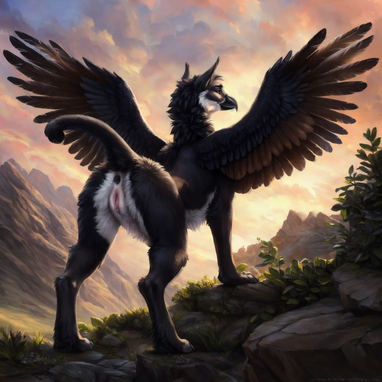 ultra-detailed, masterpiece, masterwork, high quality, best quality, hdr, (nature), nsfw, male, solo, avian, ((nude)), (white little body crow), (long silver hair, beak, closed eyes sleeping), horn, dragon ears, sitting, dynamic angle, (foreskin, perfect balls), Hands and wings in one piece,