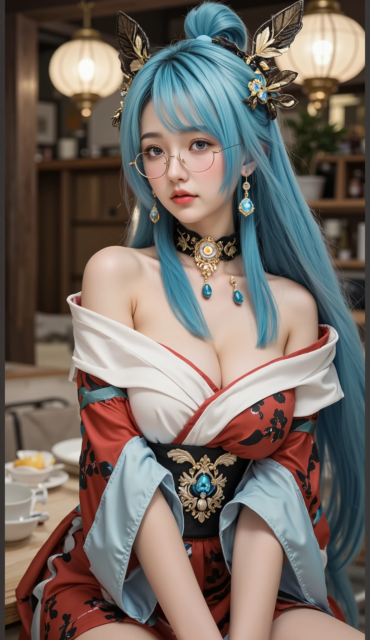 8K、全身Sunburned skinの青と銀色のVery large breastsの胸鎧を着たダークエルフ、Super Beauty(Like the real thing)、Sunburned skin、Elf Ears,青と白のVery large breastsの胸鎧、Model Chute Style、(the extremely detailed CG Unity 8K Wallpapers)、Full body photos of the most beautiful works of art in the world、Front 4 poses、Blue Hair、Green Valley、Blue and black combat skirt、diamond、Medieval architecture、trending at artstationh、CG trends、 Dense、Every detail、Sharp focus、Dramatic, realistic paintings by Midjourney and Greg Rutkowski、Very large breasts、blue eyes、Beholder、Beautiful expression、Accentuate your cleavage、Beautiful decoration、smile、Makeup、Inside the cave、全身Sunburned skin、美しいBlue Hair、全身Sunburned skin、Dark skinned female elf、青と銀のVery large breastsの胸鎧,