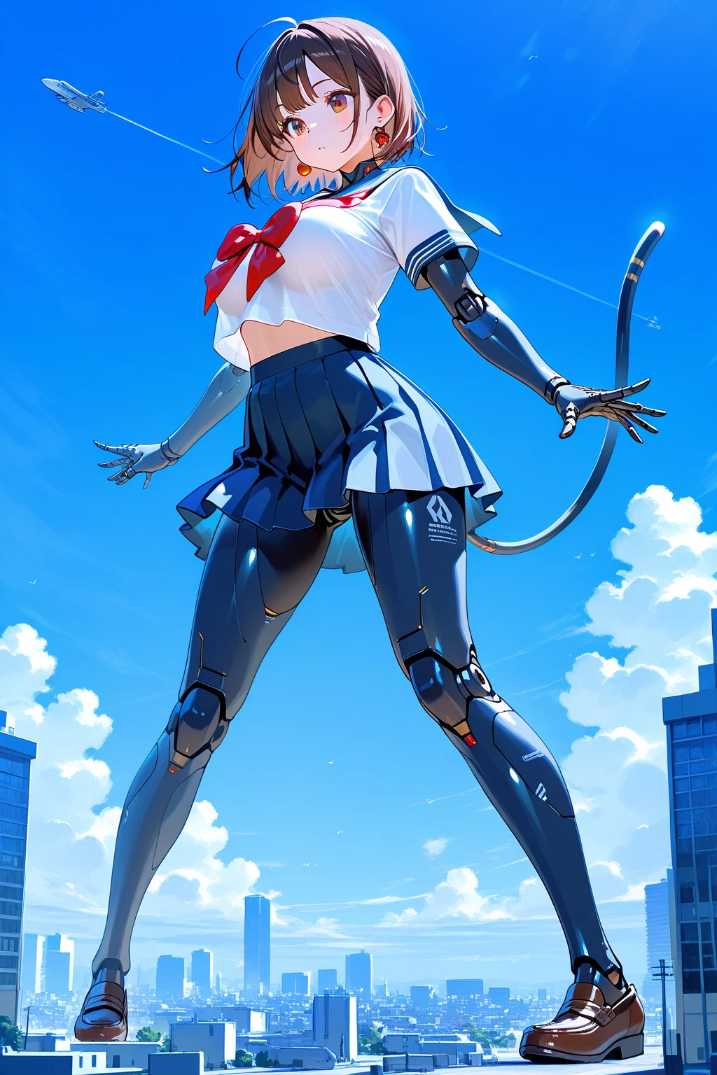 ultra-detailed, Explicit, Beautiful body, Beautiful Nose, Beautiful character design, perfect eyes, perfect face, ultra highres, 4K, beautiful legs, perfect legs, Nice hands, Perfect hand, Masterpiece, Best Quality, Highly detailed, illustration, absurdres, perfect anatomy, street fighter, doll suit, shadaloo doll, dollsuit, expressionless, blank eyes, looking at viewer, red gloves, emotionless, black latex, corruption, mind control, female combatant, full body, hypnotized, unhappy trance, full body suit, ribbed bodysuit, both arms at side, obey, perfect female body, extremely glossy latex, hypnosis, hypnoLora, empty eyes, Mind control device, poses, submissive_pose, Slave, standing straight, standing, standing at attention, hat, necktie, belt, latex, ribbed bodysuit, thigh Highs, garter belt, Fighting Stance, extending the right arm from the shoulder into the air with a straightened hand, military, thigh boots, black pantyhose, (((pixel-perfect, detail-perfect))), solo, 1girl, hair ornaments, short hair, blue hair, blue eyes, flat breast, Kunoichi Mokuren, hair bun, hair stick
