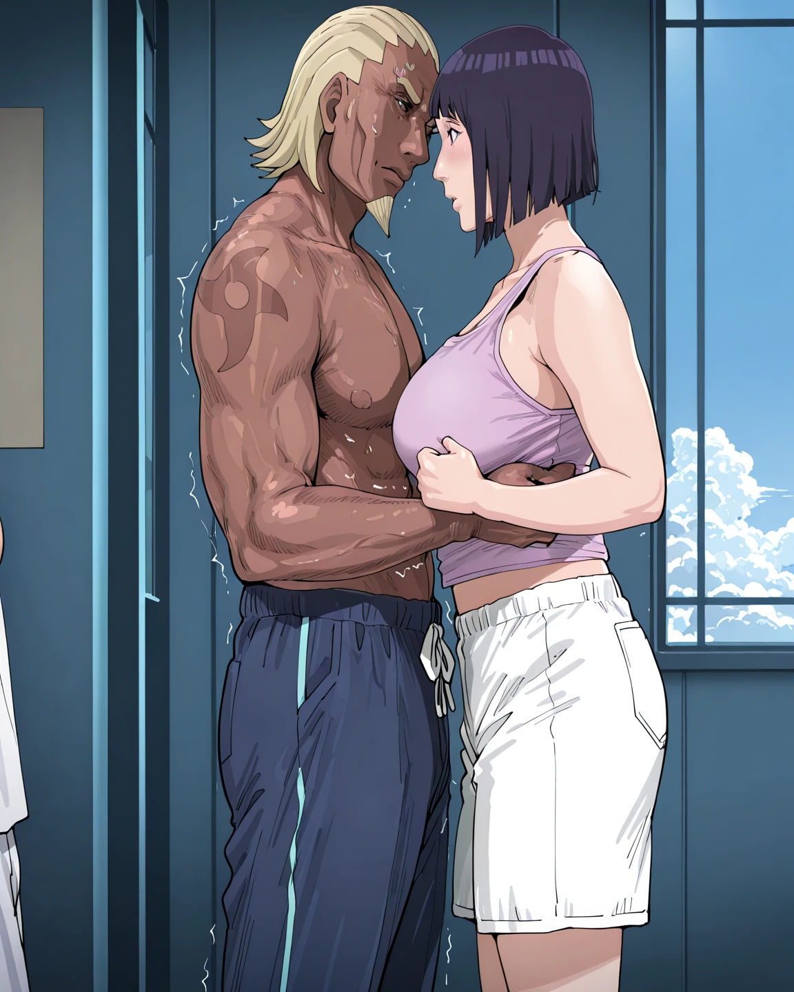 score_9,score_8_up,score_7_up,score_6_up,score_5_up,score_4_up,source_anime, full body,1 dark-skinned boy,1 girl,spread legs,spooning,rape,from side, ,huge breasts,gym uniform,sperm cell, (boy buzz cut:1.1),(faceless male:1.3),veiny penis,huge penis,huge testicles, ,sweat,heavy breathing,hospital,cum,cum in pussy,cumdrip, Kaori Kitamura, Ami Sasaki