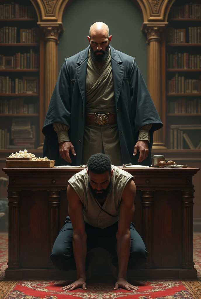 In a prison cell, Joseph, with a penetrating gaze, listens attentively to the dreams of the cupbearer and the baker. The dim light of the cell creates dramatic shadows as José, with a gesture of wisdom, interprets the symbols that appear in the dreams. The scene captures the intelligence and gift of God that allowed Joseph to interpret dreams and predict the future.