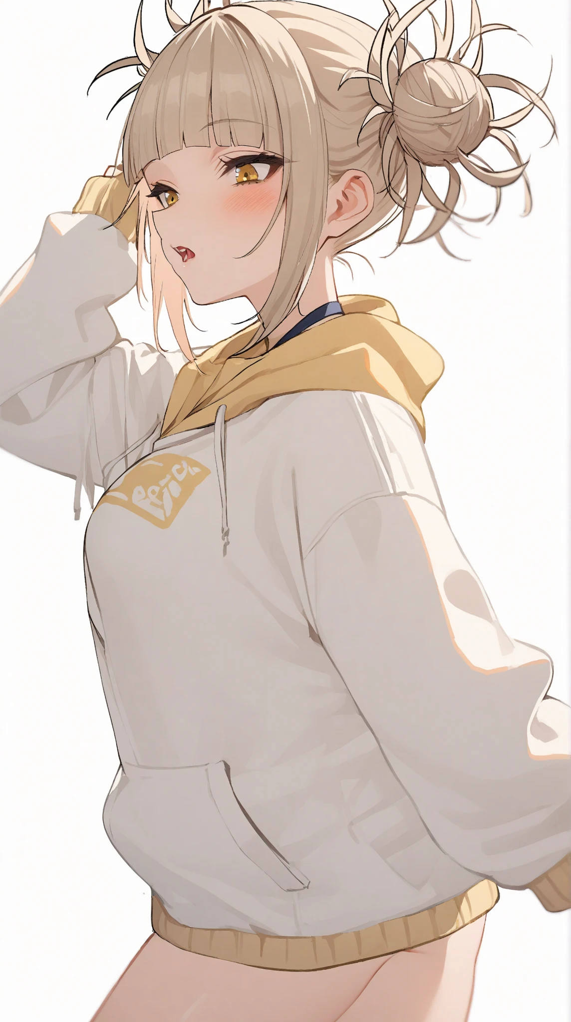 Kagamine rin , 1 girl , wearing a red hooded sweater , white miniskirt with gold horizontal lines , viendo al espectador , bragas visibles , rostro seductor ,(imagen de ultra alta calidad 8k ) obra maestra ( high-definition picture ) , maximum image resolution , ( detalles de la imagen bien definidos )
