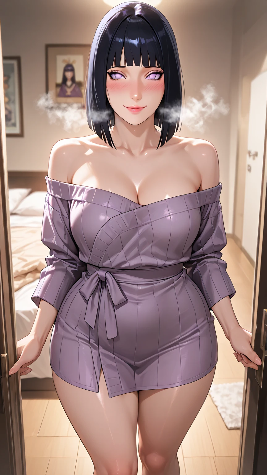 Perfect human body，1 woman，The daughter，Mature woman， (very highly detailed background，liveroom), 鎖骨，Small dress，((woman with fever)), ((perspired))), Colossal tits，Indecent expressionlush blush:1.2),Pubic hair shows through，Standing side by side，