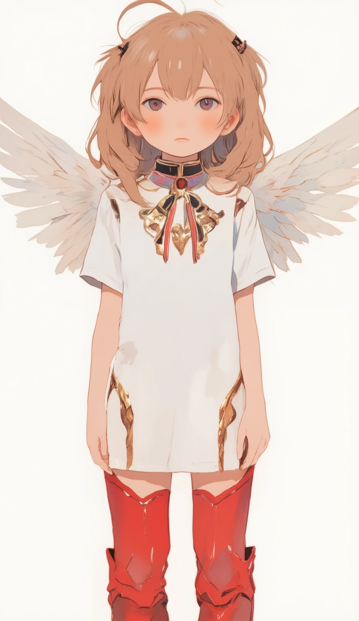 anime girl with wings, white shirt and red boots, Flat Anime Style, anime style illustration, anime graphic illustration, anime illustration, BEAUTIFUL ANIMATED ILLUSTRATION , anime style digital art, anime style artwork, soft anime illustration, digital anime illustration, beautiful anime art style, do, Digital Anime Art, anime style art, beautiful angel girl