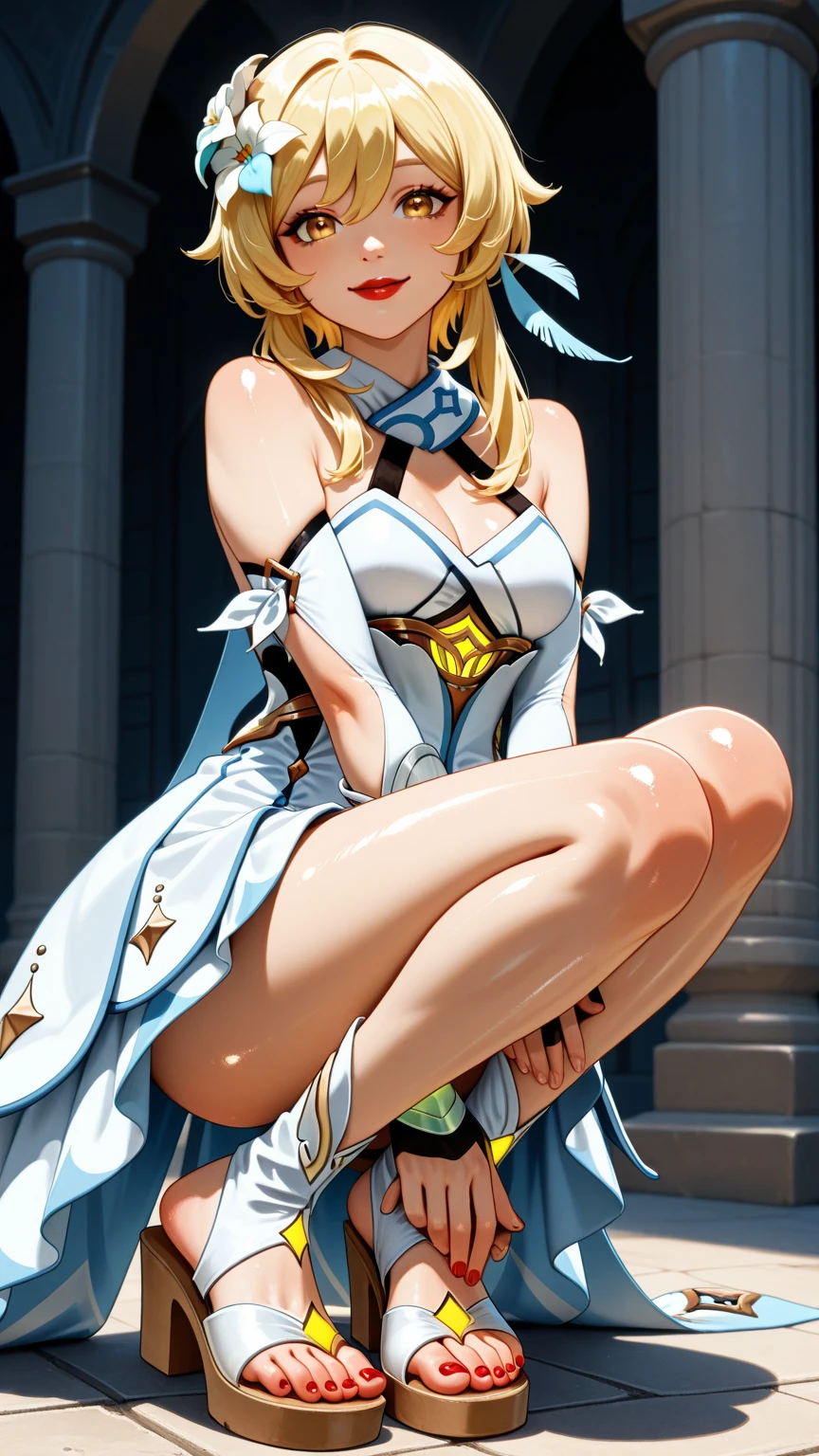Long blond hair、Dressed in a white dress、anime girl walking on the beach, anime goddess, Kushatt Krenz Key Art Womenswear, Popular on artstation pixiv, long-haired blonde anime girl, Guweiz in Pixiv ArtStation, Cute anime girl in a beautiful skirt, Digital art on pixiv, Azure Lane style, Guweiz on Artstation Pixiv，Long blond hair，White clothes，fixing