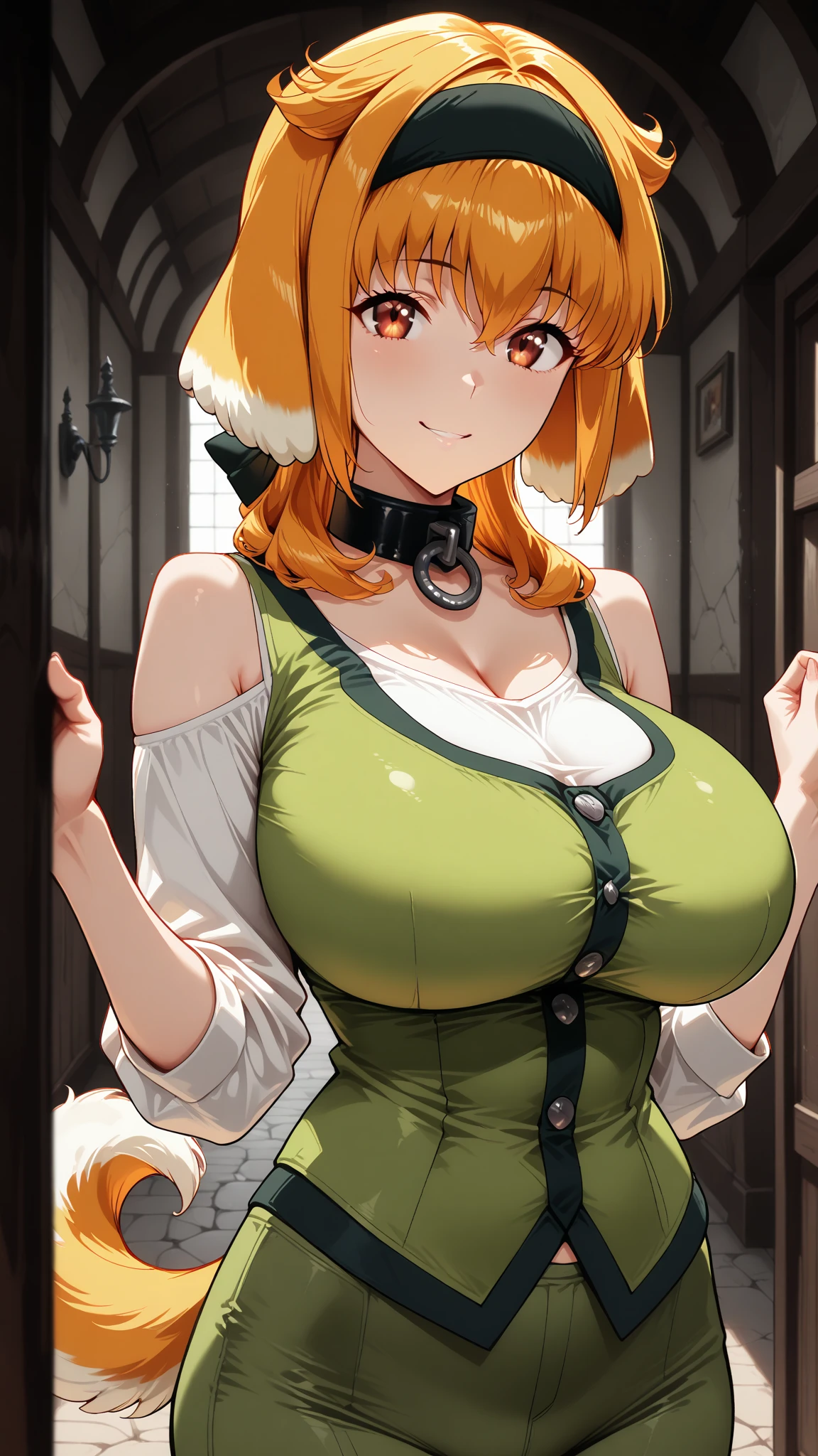 (masterpiece), (best quality), (ultra detailed), (Hobbit), upper body, blushing, sexy look, apple tree, medium breasts, brown eyes, short hair, bright orange and yellow hair, detailed hair, soft braided hair, loose ponytail, detailed ponytail, close up, snowing, snowflake eyes