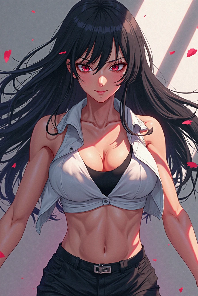 Fubuki in white bikini, bikini azul con flores, bikini sexy, big boobs,