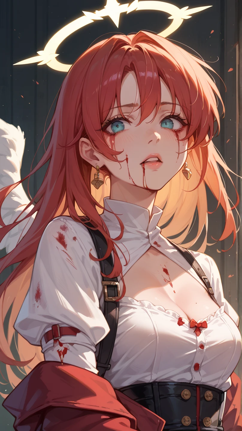 {artoria pendragon_fate ubw:1.15},(((dark red hair:1.5))), ((detail closed_eyes:1.5)),,, ((Strong light )) ,  ((1 very tall girl:1.6)),, alone,, ((very surprised eyes:1.7))  , hair between eyes,,, bare shoulders,, cleavage, thighhighs, ((( very long straight hair, single braid:1.5 ))),                               
break, ((torn wet white open shirt, see-through:1.5)) , break , ((wet white panties:1.7)), beautiful light, , close up face:0.2,　detail navel , detail thin thigs, ,                                                                                                                                                                                                                                                       break, ((sitting on red liquid:1.8)),((Legs trembling)),  trouble eyebrow, ,                                                                                                                                                                                                          
nsfw,(ecstasy:1.8) ,(slut:1.6),(vulgarity:1.7),(fucked silly:1.8),(steam:1.5),(wet:1.5),(trembling:1.5),(((Twisting the body:1.7))) ,(drooling:0.2),(sweat:1.5),closed mouth:0.8, wince,(orgasm:1.7), trembling:1.8,　　　　　　　　　　　　　　　　　　　　　　　　　　　　　　　　　　　　　　　　　　　　　　　　　　　　　　 beautiful upper body, Beautiful body, beautiful character design, perfect eyes, Perfect face, expressive eyes, Turning the face side to side,(church:1.5),in the center of the image, official art,High Definition CG Unity, Perfect lit, bright_front_face_lit, ,(Highest_quality:1.0),4k,Super detailed, photograph, 8K, nffsw, High resolution, absurd:1.2, kodak portrait 400, film grain, Lens flare, (lively_color:1.2) (beautiful,medium breasts:1.4), (beautiful_face:1.3),(narrow_waist),((blush)), ((detail nipple)),,saber, dress,                          　　　　　　　　　　　　　　　　　　　　　　　　　　　　　　　　　　　　　　　　　　　　　　　　　　　　　　　　　