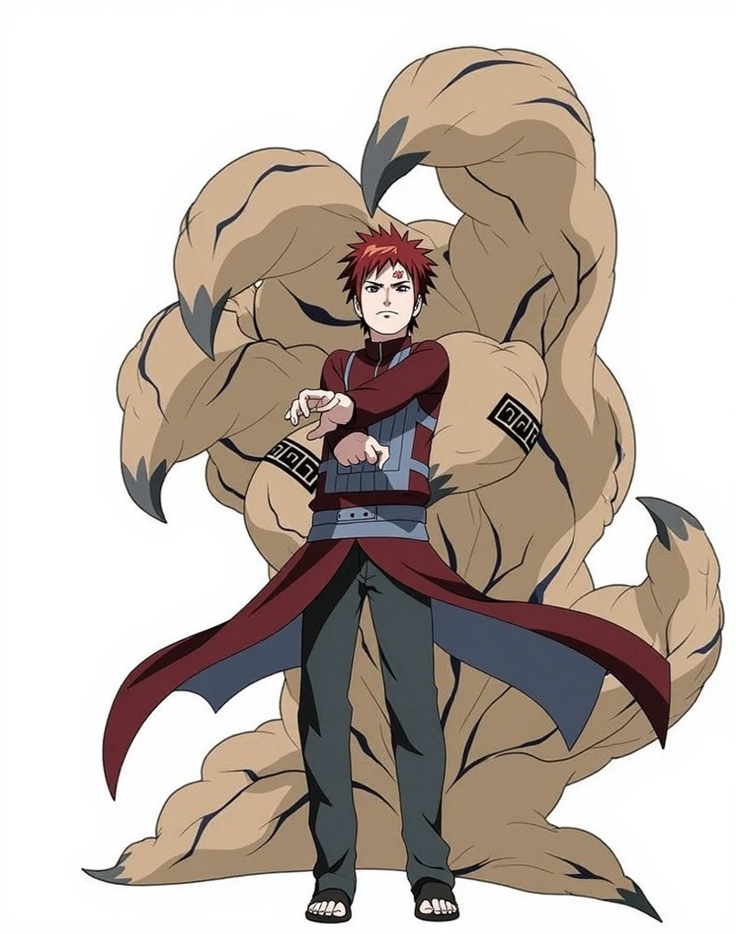 temujin, an illustration of a cartoon male with a demon head and a red cape, bulge, 1boy, male focus, bara, nipples, tentacles, muscular male, erection under clothes, pectorals, muscular, wolf ears, solo, tentacles on male, abs, furry, furry male, large pectorals, animal ears, erection, topless male, navel, stomach, thick thighs, wolf boy, thighs,hakama pants,hakama,open kimono,kimono