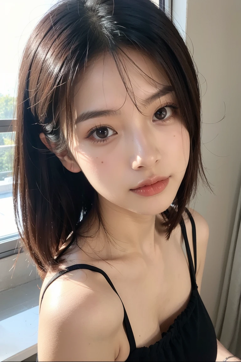 One person、17 years old、Full body photo,slender、Japanese women、White drool coming out of the mouth、smile、、Short Bob、 Fair skin, messy hair, super cute、Soft and Face、8K resolution、Surreal、Ultra high definition、 A-cup small breasts((Highest resolution、8K、masterpiece:1.3))、Ultra-fine face、Ultra Fine Lips、Beautiful Eyes、double eyelid,Light blue wall、Girls' High School Uniform、thin体、Pink Skirt、Thighs、thin,Thighsが見える、Shapely small breasts、sexy、So cute!