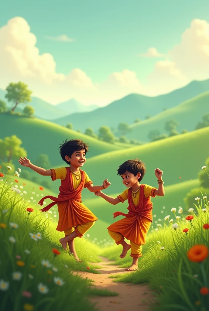 Cartoon background Hindu boys image 