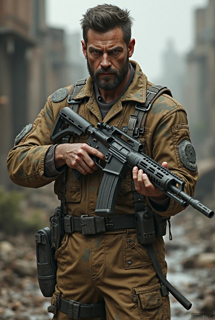 Leon with big gun