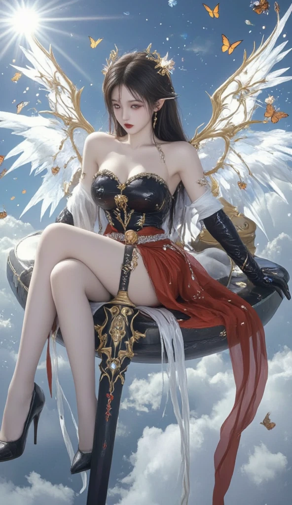 Royal sister，Detailed eyes，详细的脸，mature face，Ripe body，Tall body，Seductive body，Long legs，8k，k hd，fleshy feeling，Translucent lace，White plump delicate body，Beautiful face，Cherry small mouth，Beautiful and delicious（3D  royal sister），a plump buttocks， jade foot，