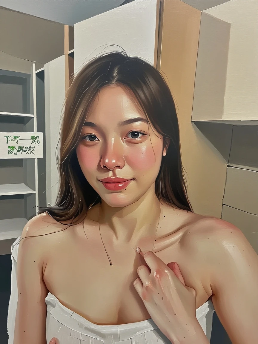 Penis inside the woman's busty