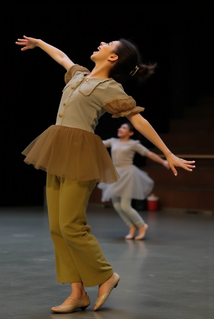 Dancer, dancing, by diane arbus, full body, cinematic still, (best quality, masterpiece, photorealistic), very aesthetic, perfect composition, intricate details, ultra-detailed, vivid colors