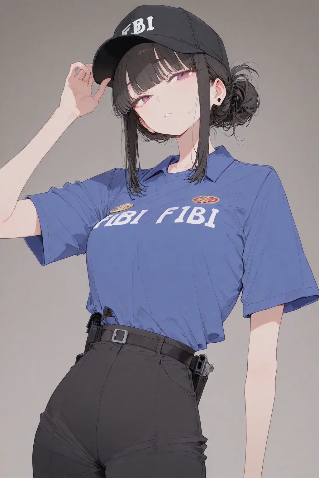 Holding a large billboard