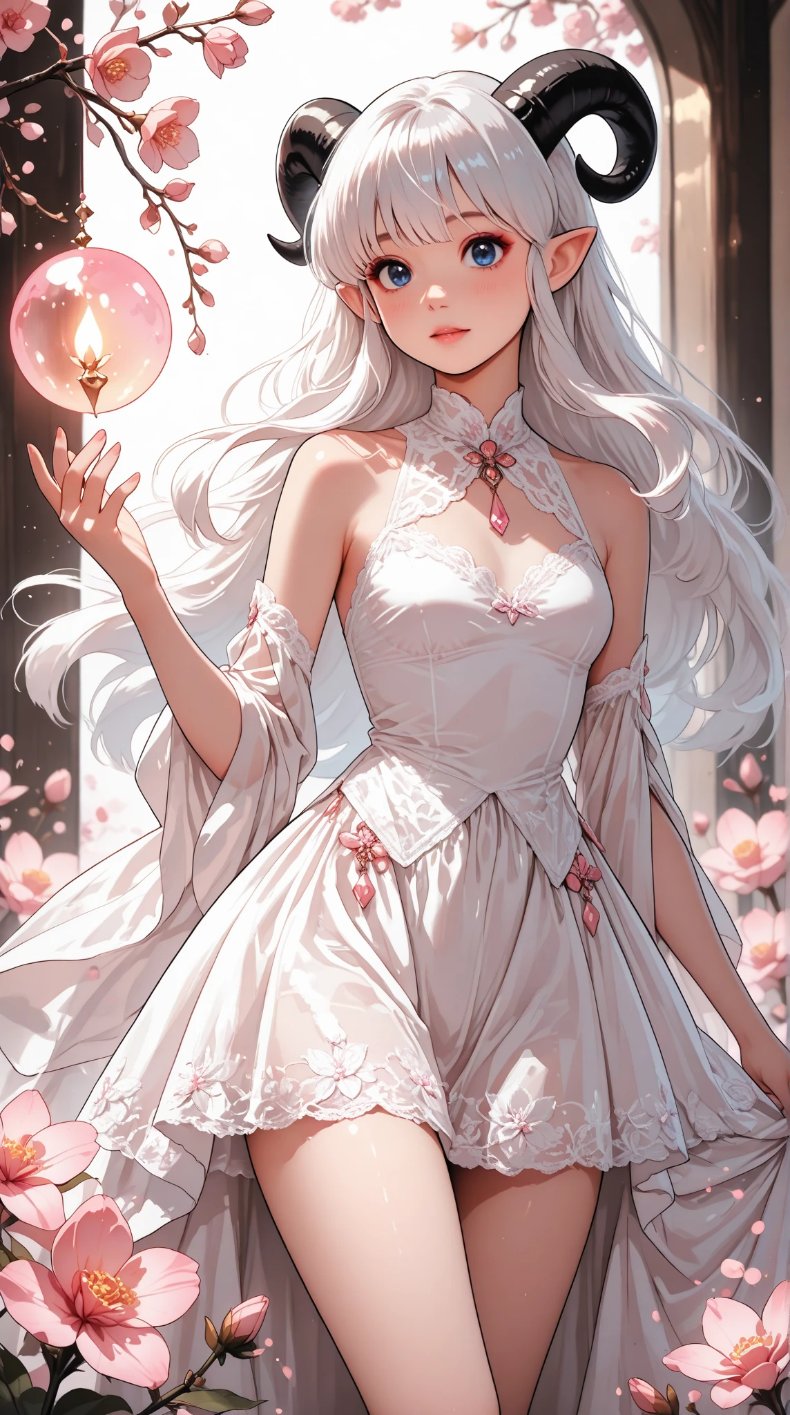 In front of the rose gate、Pink Dress、Large, clear eyes、high resolution、Ultra delicate、Looking this way and smiling、Beautiful face、Super Beauty、Slender body、White skin、Luxury dress、