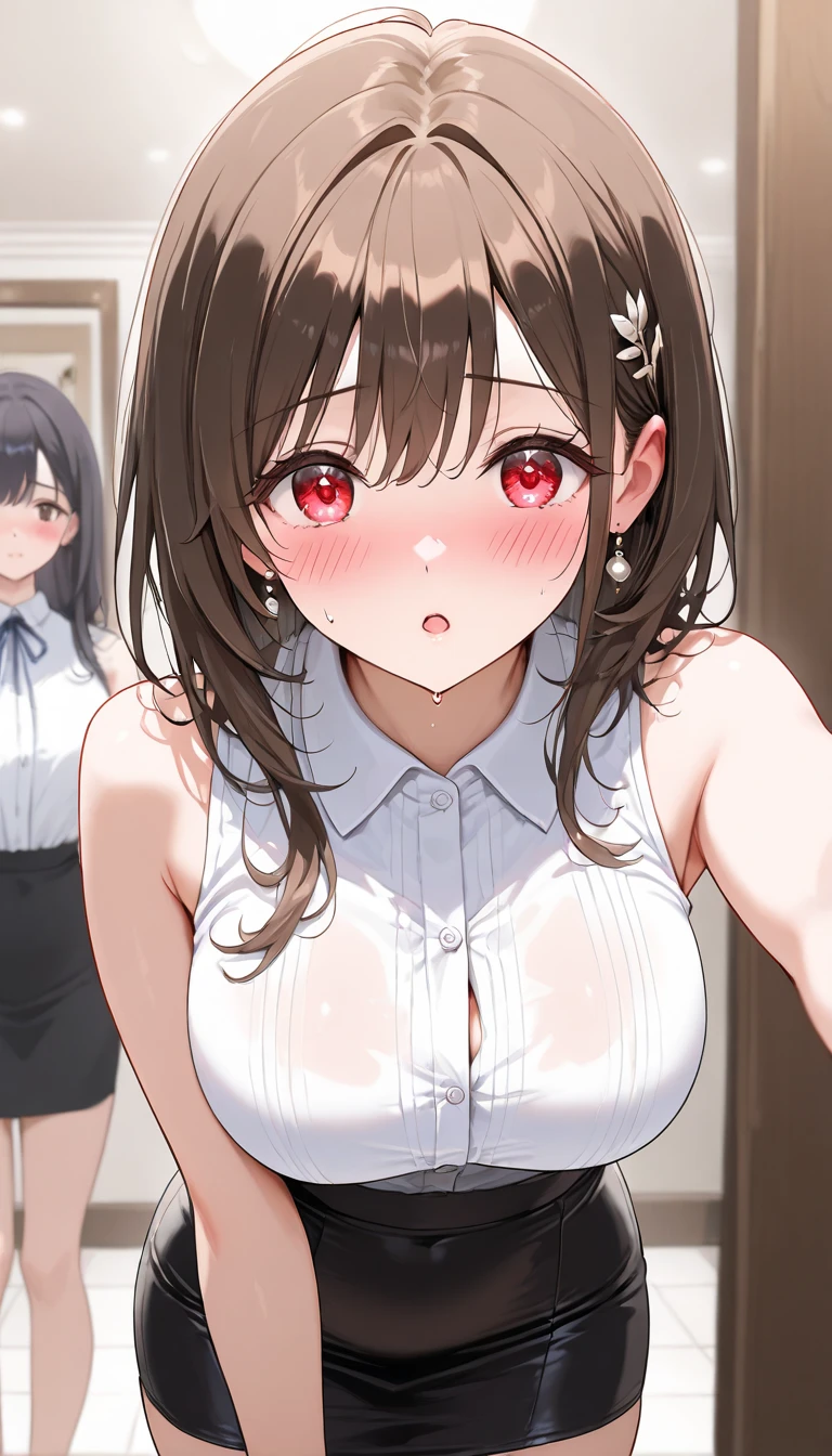 masutepiece,Best Quality,超A high resolution, 8K,Professional Lighting, Photon mapping, Teleportion, analogue, handdraw, Anime Face, NSFW,((3People Girls)), Looking away:1.5、(Locker Room:1.4), (flat chest:1.2)、White panties、Large audience、(upper body close - up:1.5)