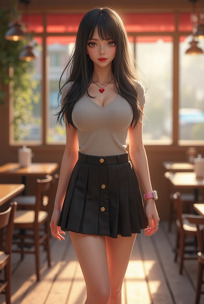 Beautiful young Margaret Qualley, , light skin tone, Glasses, Large ankle earrings, Small skirt, dark high-waisted tights, High balance, Midnight Moon, dark night, completely dark, hyperrealistic, model body , , Beautiful , long hair, straight hair, red hair tips, Long legs, 8 K, ultra high resolution, Best quality, Class, Korean School, Портрет RAW, Cherry blossoms, ambient lighting, detailed shadows, The camera is focused on the hip, sexy pose, Sitting on a school chair, Spread the legs of the lantern apart.