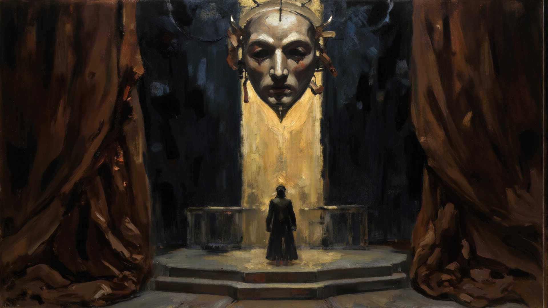 A portrait of an ancient Celtic Entity, Shadow, Ancient, Nefarious, Creature, Evil place, statue, Comic art, older, <lora:MoosMST3:1>