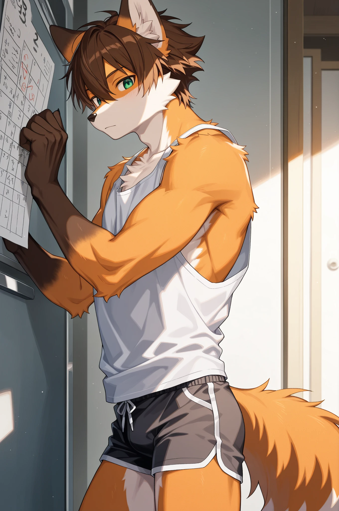 Anime boy and a dog on the windowsill, (SFW) Work, Cool anime poses,  artstation door, guys, Popular on cgstation, High-quality fanart, Official Fanart, hot topics on, SFW version