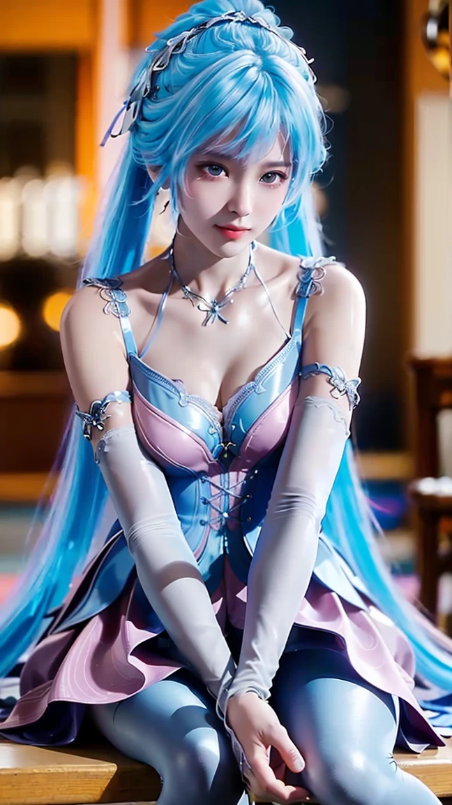 Alice in Wonderland, Magical creatures all around you, masterpiece, detailed、24 year old Caucasian female、Sexy、Sexy proportions、Narrow waist