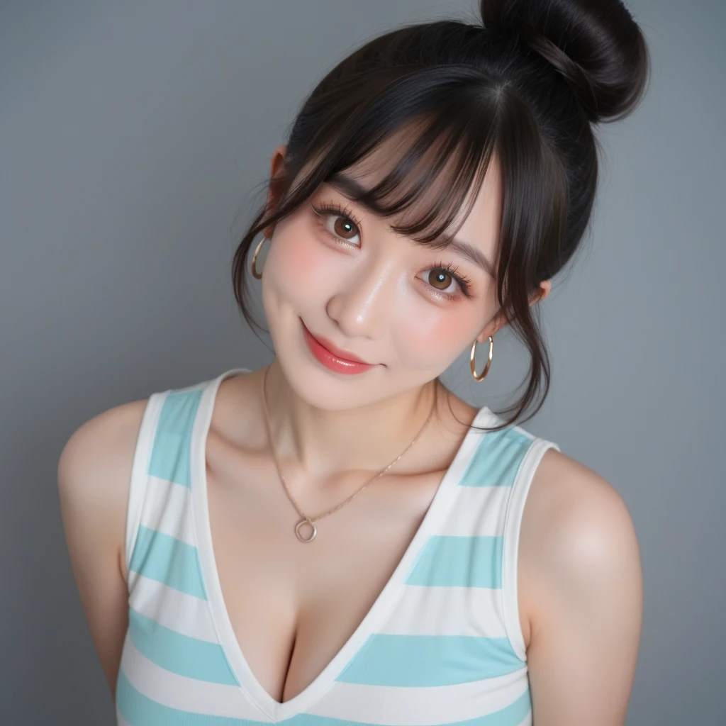 one person、15 years old、Full body photo、slender、woman、White drool coming out of the mouth、smile、Twin tails、 Fair skin, messy hair, super cute、Soft and Face、8K resolution、Surreal、Ultra high definition、 A-cup small breasts((Highest resolution、8k、masterpiece:1.3))、Ultra-fine face、Ultra Fine Lips、Beautiful Eyes、double eyelid,Dark blue walls、Green bandeau dress:1.1、Thighs、thin,Thighs are visible、Shapely small breasts、