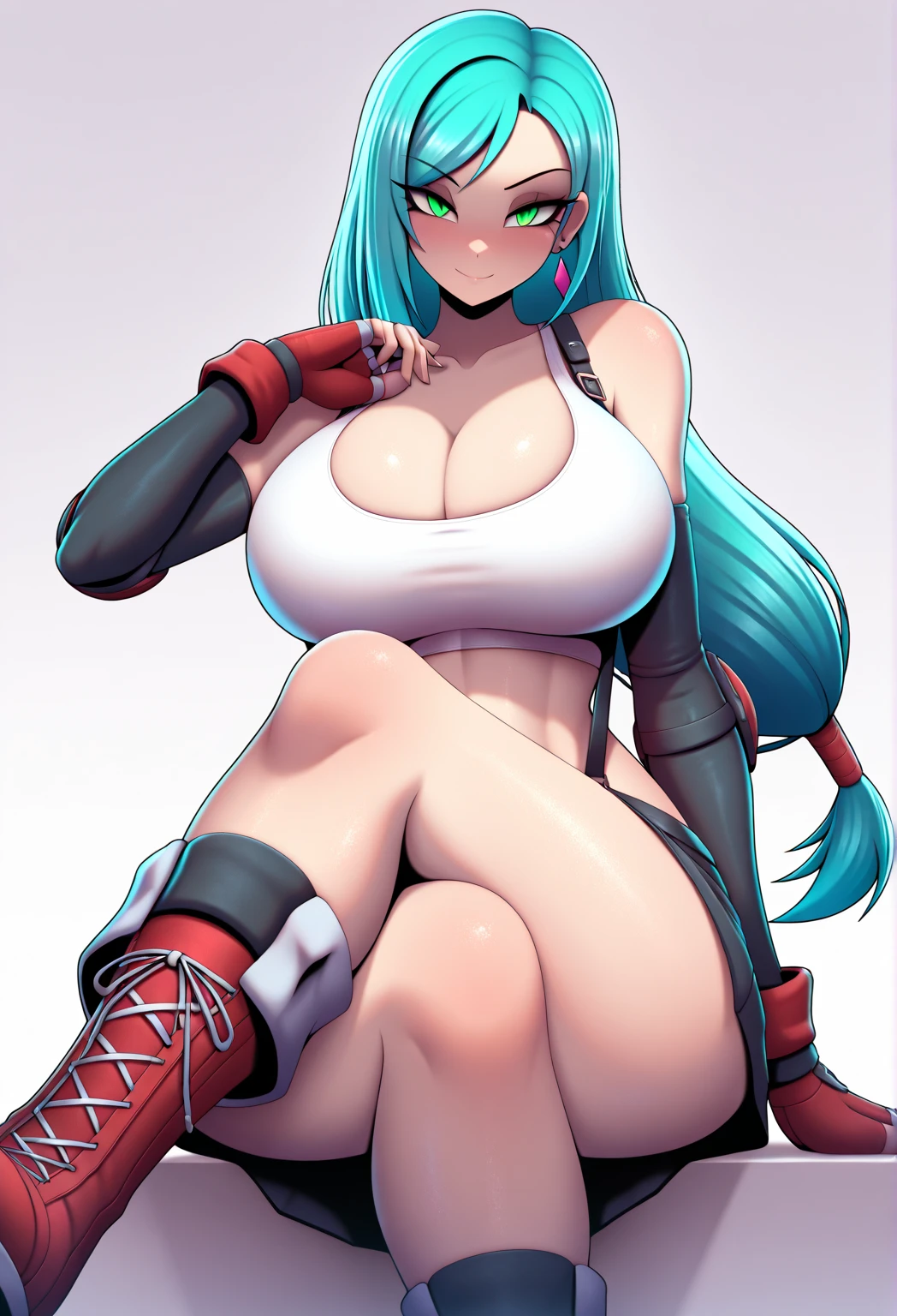 Obra de arte, rosto detalhado, nariz detalhado, olhos detalhados, boca detalhado, (Ultra resolution 8K), seios duros, Red Hat, tiro de corpo inteiro, mulher bonita, metade do cabelo vermelho ou metade branco, com um fone de ouvido, A mais linda de todas, cabelo longos, red bikini, very high resolution, 1080P, 4k, 8k, 16k, muito detalhado, realista, 8k, Cinema 4D, Arte extremamente detalhado, [ Arte Digital 4K ], praia