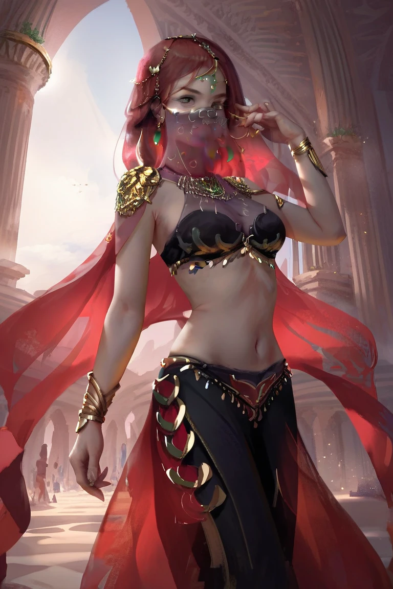 see through, from below, super long hair, wavy hair, from front, portrait, weapon, lance, pastel color,
split hair color,
(( see through):1.5 maroon mouth veil:1.6),
1girl, solo, long hair, jewelry, earrings, necklace, lips, wind, sunset,
head chain,
space exploration, celestial bodies, astronomical phenomena, scientific discoveries, otherworldly wonders,
blurry background, foggy background, (rim light:1.2), (back light:1.2), Crepuscular Ray,
oilpainting style, <lora:WLOP1-04:1> <lora:SplitColorHairV1:1>