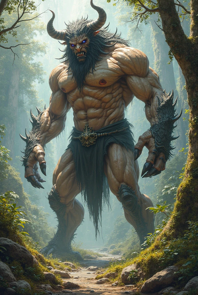 ultra-detailed, masterpiece, masterwork, high quality, best quality, hdr, posted on e621, (by darkgem), (nature), nsfw, (male), solo, (white little body dragon), hairy dragon, (long silver hair, yellow eyes, white body, Scar in one eye), standing, under view, dynamic angle, (nude, bulging loincloth)