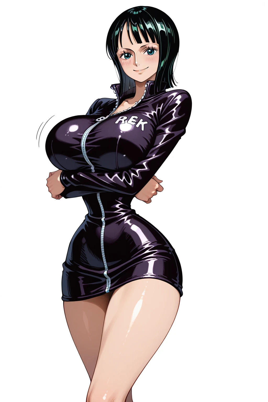 <lora:MarleBarrockV1.1:1>
1girl, solo, squatting, legs spread, hands on hips, wearing (black tabard, bandaged arm, bandaged legs, toeless legwear, strap, elbow gloves, pelvic curtain, black thighhighs), marle_barrock, ringed yellow eyes, thighs, grin, smirk, covered nipples, sideboob, collar, impossible clothes