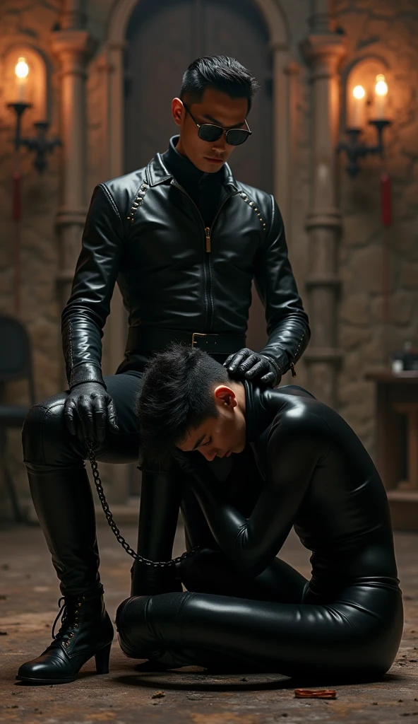 (2 boys, evil lewd depraved homosexual dragon prince is caught and being castrated)