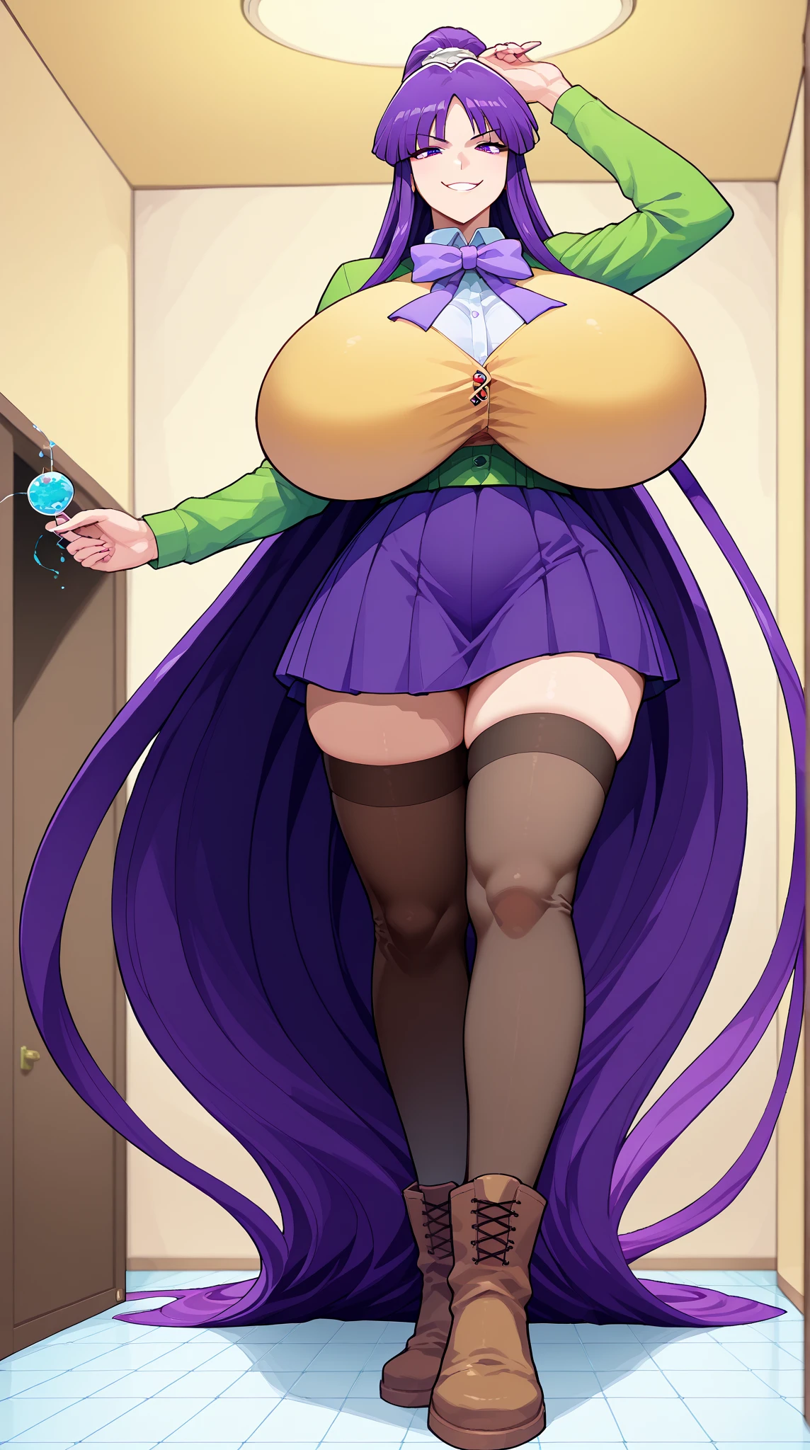 (masterpiece, best quality:1.2), 1 girl, alone,permanent_,
Mandarin oranges, long hair,Black无袖短背心,pink skirt,Black,beautiful breasts、huge breasts:1.4