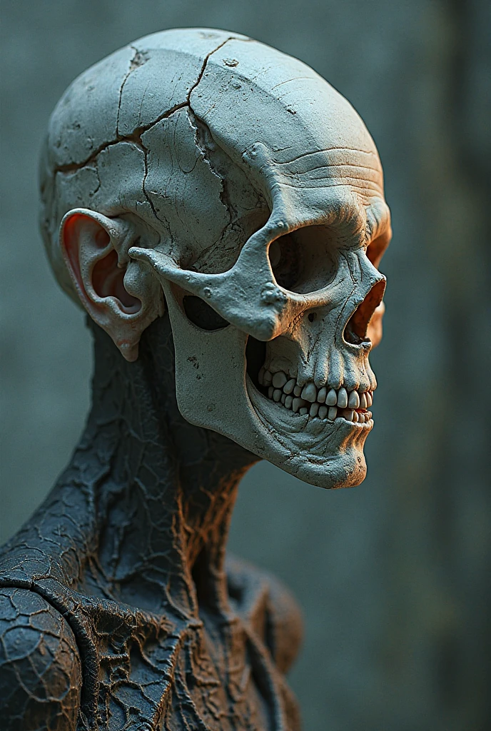 muscled skull lifting weights 
