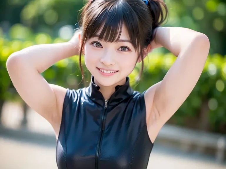 down blouse、(leaning forward:1.3)、(oversize tshirt、Loose-fitting T-shirt、Low Cut T-Shirt:1.2)、(highest quality、8K、32K、masterpiece)、(Detailed bra)、very cute girl、beautiful girl、squat、bright smile、outside the house、shiny skin、blurred background、shortcut、upper body close-up、Taken from above